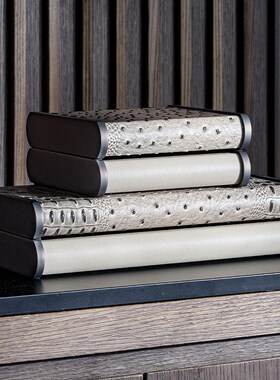 现代极简简约黑白样板间柜子软装饰收纳盒装饰盒陈列摆件家居饰品