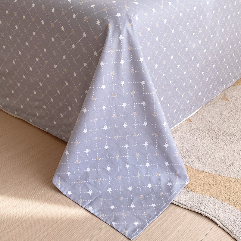 床单100全棉单件单人宿舍双人1.5床1.8米紫色小碎花被单枕套