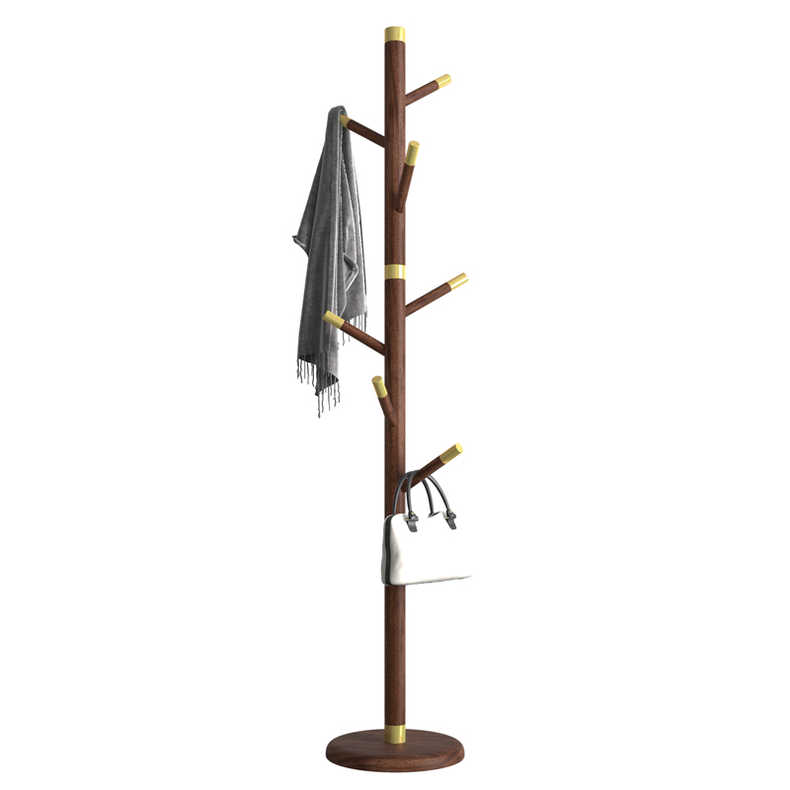 全实木落地衣帽架新中式卧室现代简约单杆立式家用酒店网红挂衣架