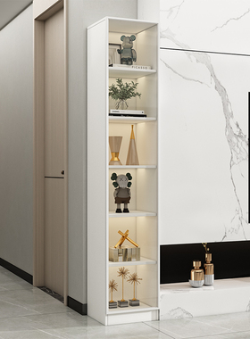 书柜玻璃门防尘书架置物柜客厅窄夹E缝柜家用储物柜落地组合展示