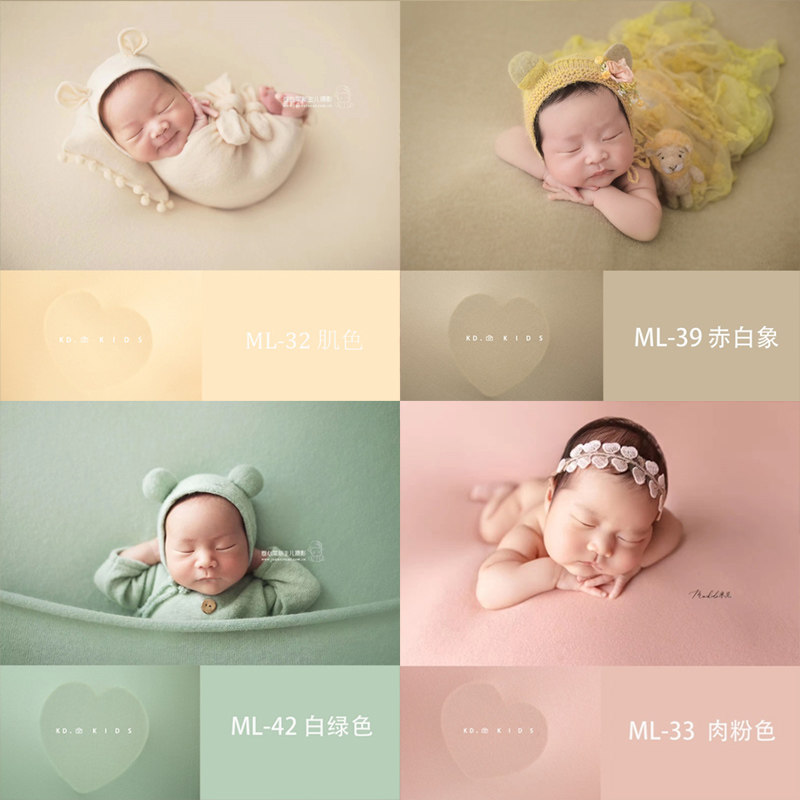 新生儿摄影吸光黑色背景布 影楼儿童宝宝满月百S天拍照棉毛毯道具