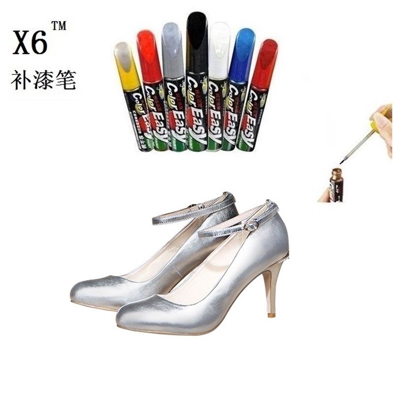 55汽车油漆笔皮鞋凉q鞋金色银色白色黑色补O漆笔带刷子防水不掉色