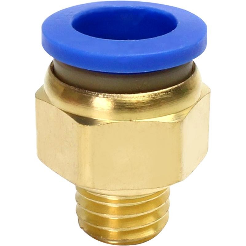 气管快速接头公制螺纹直通模具铜水嘴PC8-M6/M8/M10/M12/M14/M16