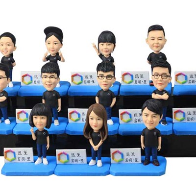 玩陶人定制c泥塑泥人真人 粘土捏人像diy软陶人偶公仔团体礼物