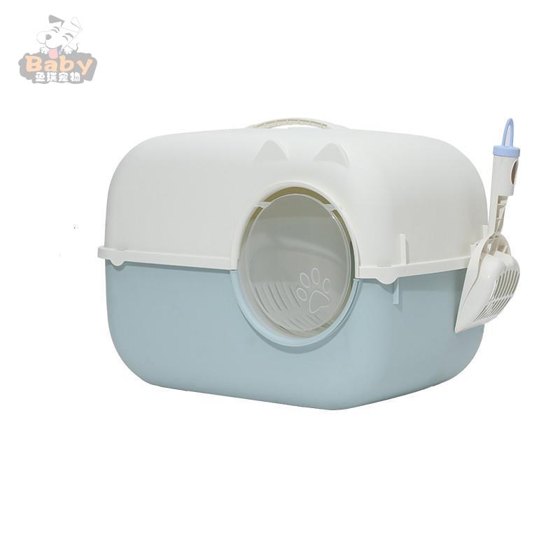 宠物全封闭式猫砂盆猫咪r厕所长通道猫砂盆仿漏砂大号走廊式猫沙