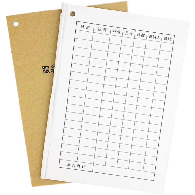 服装厂生产记件本订制印刷裁床明细表布I料制造单制衣厂表格记数