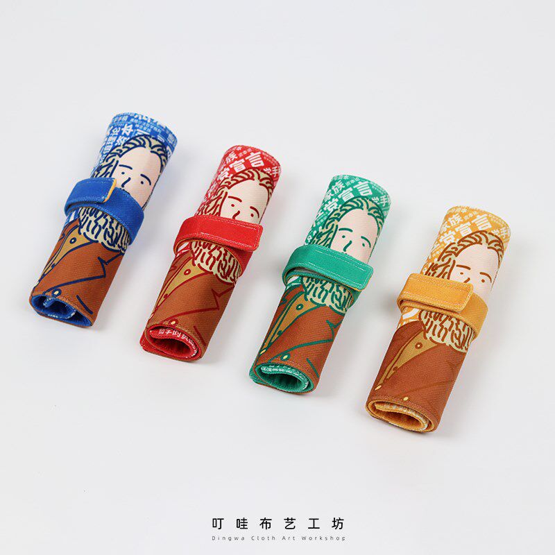 文艺小清新碎花卷笔袋定制布艺笔帘花朵女生文具铅笔圆珠笔收纳袋
