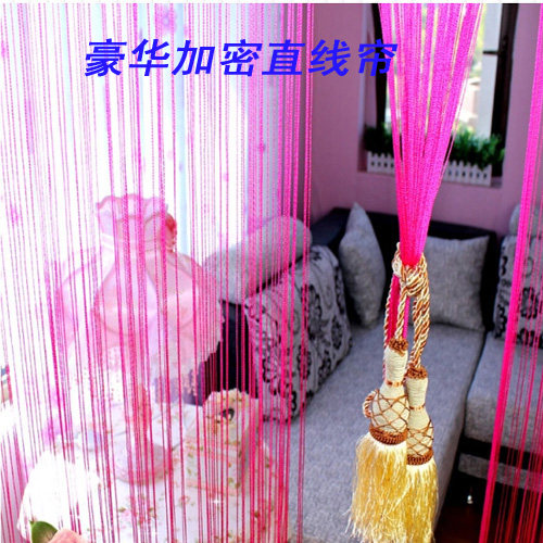 包邮 豪华加密3米*3米单色直线帘 玄关隔断 窗帘 装饰线帘