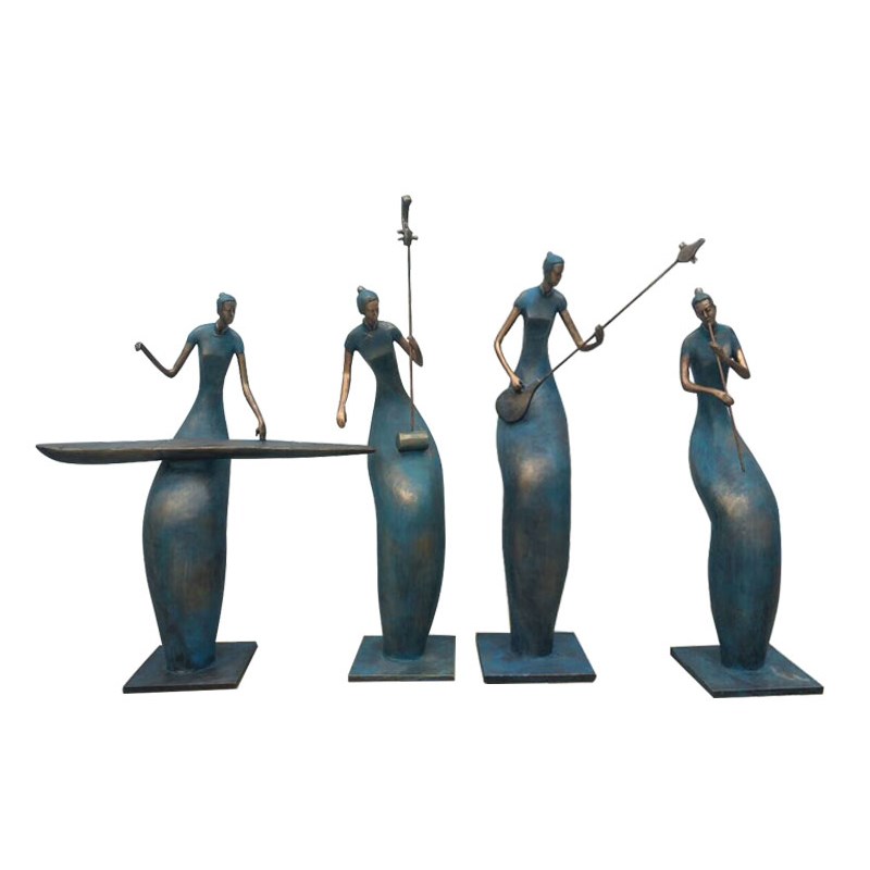 广场不锈钢玻璃钢抽象仿铸铜人物雕塑户外公园几何块面定制大摆件