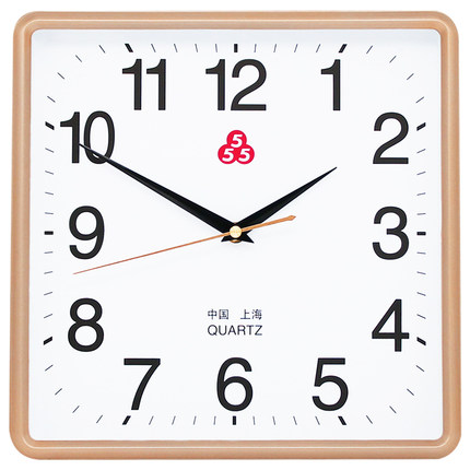 钟表挂钟客厅方形石英钟时尚时钟挂墙静音挂表卧室现代简约家用