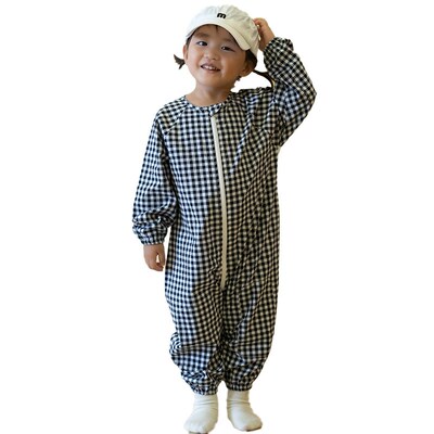罩衣宝宝夏天全身防脏户外穿连体拉链婴儿爬爬服夏季薄款透气