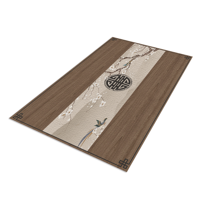 仿木纹桌垫新中式原木风红木桌子桌布饭桌垫皮革茶桌垫布防水防油