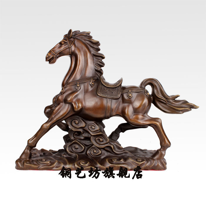 铜马摆件纯铜马到成功铜奔马家居客厅办L公桌工艺装饰开业礼品