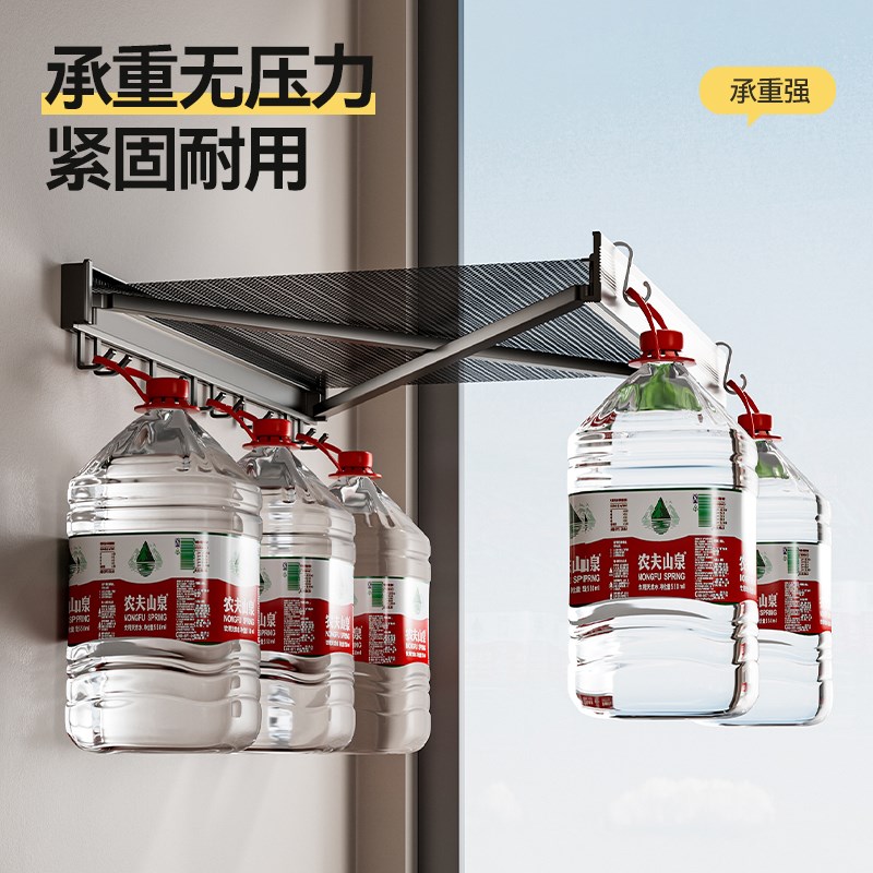 阳台隐形伸缩置物架可折叠晾晒网免打孔壁挂式晒衣架鞋架晾衣神器