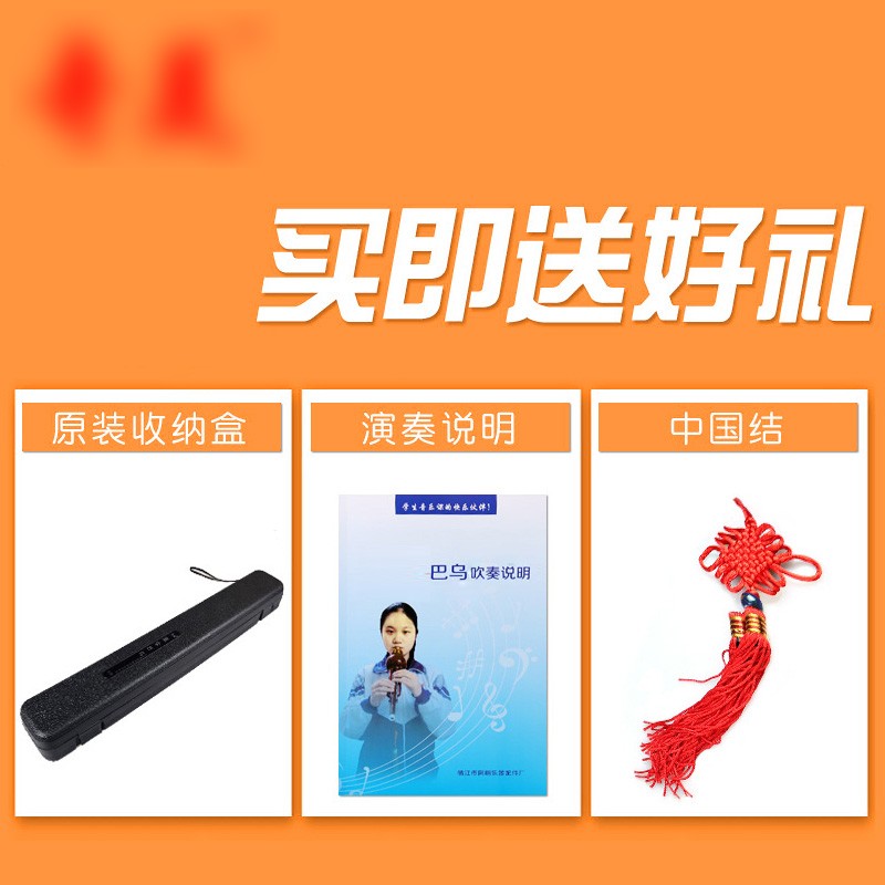 巴乌竖吹巴乌防摔C调降B调G调F调防锈儿童学生初学练习演奏紫檀色