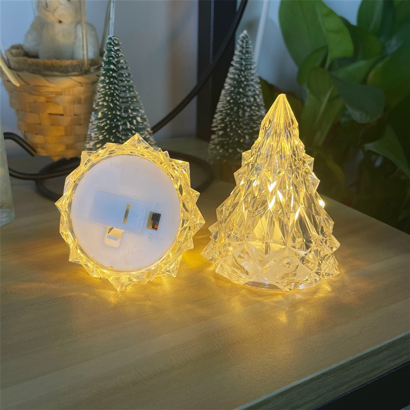 冰山小夜灯圣诞树水晶灯小众温馨氛围灯 装饰小摆件节日礼物
