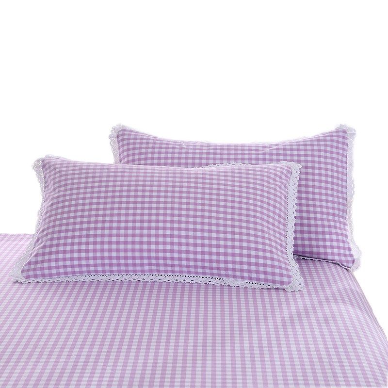 格子素色纯棉加厚老粗布枕套全棉成人枕头套单件单人一对枕皮2只
