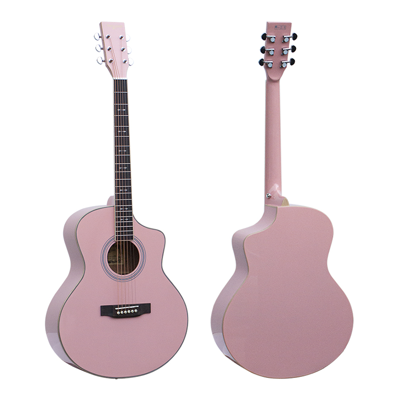 马丁密思全单板吉他粉色36寸40寸41寸吉他女生初学者专业级演奏吉