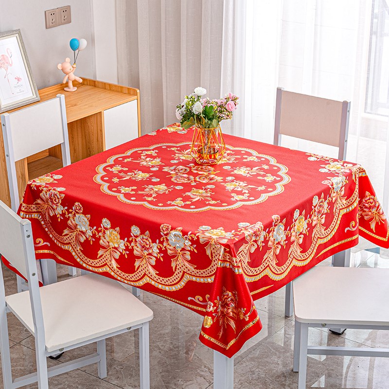 欧式 轻奢桌布防水防烫免洗pvc餐桌布正方形布艺茶几布台布高级感