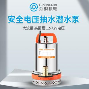 直流潜水泵12V24V48V60V72V家用农用抽水机电动电瓶车船用抽水泵
