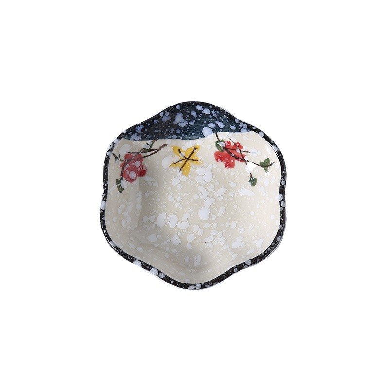 日式陶瓷家用点心芥末醋番茄火锅调味料烤肉蘸酱豉油碟花形小碟子