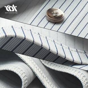 男士 新款 高端条纹长袖 纯棉丝光棉免烫衬衣2024男装 上衣服 衬衫 春季