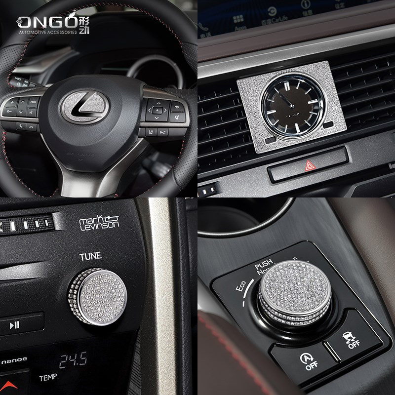 ONGO形动适用雷克萨斯RX300内饰水晶钻装饰车标方向盘标钻车贴450