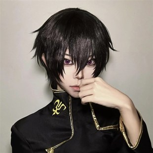 鲁鲁修殿下假发cos自然款万用毛收脸反翘短发M字刘海服帖款全头套