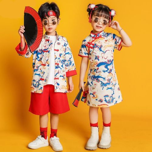 六一儿童表演服装中国风男童汉服女童旗袍合唱舞蹈服幼儿园演出服