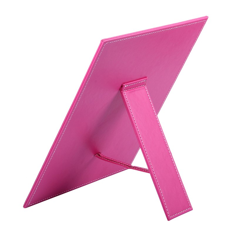 美容方镜台式PU皮革梳妆镜化妆镜子高清 特大号