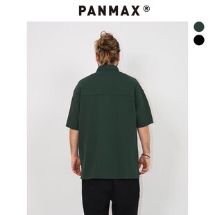 polo衫 短袖 休闲宽松重磅拼接撞色透气翻领胖男士 PANMAX加肥加大码