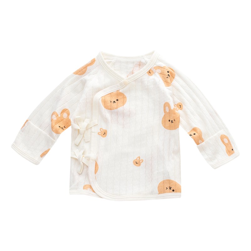 新生的儿半背衣初生婴儿夏季0一3月52 59码上衣薄款兔宝宝纯棉A类