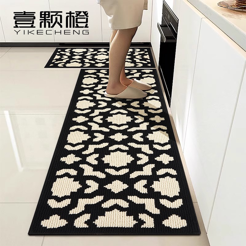 法式复古厨房地垫防滑吸油可擦免洗专用脚垫吸水垫子门口耐脏地毯