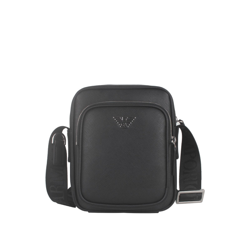 EMPORIO ARMANI/阿玛尼男士皮质邮差包 通勤商务单肩斜挎包公文包