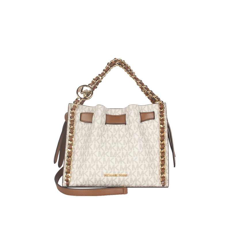 Michael Kors/MK女包 MINA新款老花拼色通勤单肩斜挎水桶包手提包