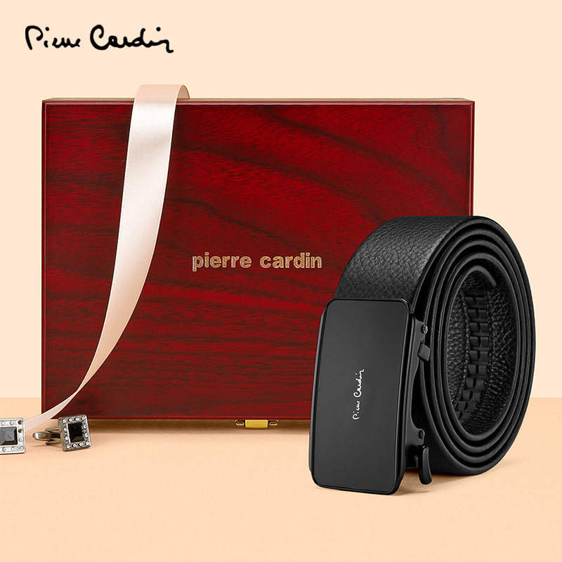 皮尔卡丹正品男士皮带2026新款商务休闲男款腰带内扣真皮裤腰带男