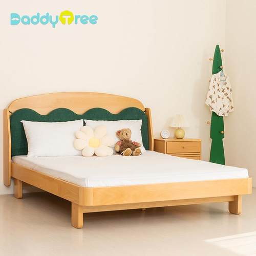 树爸爸2025年新款极简儿童床全实木男孩女孩儿公主床榻榻米落地床