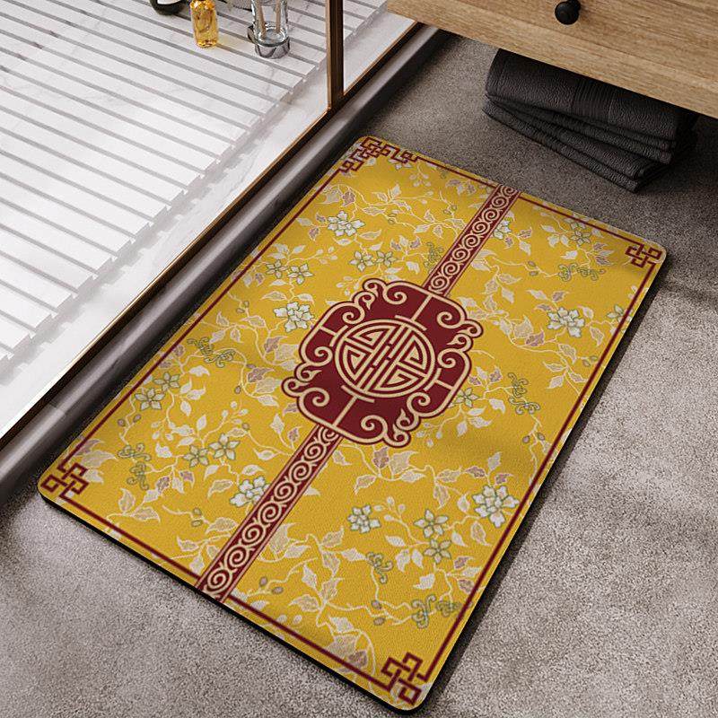 新中式硅藻泥软地垫卫生间浴室防滑垫厕所地毯速干门垫速吸水脚垫,居家布艺,家用脚垫,淘宝优惠券,粉丝福利购,淘宝优惠卷