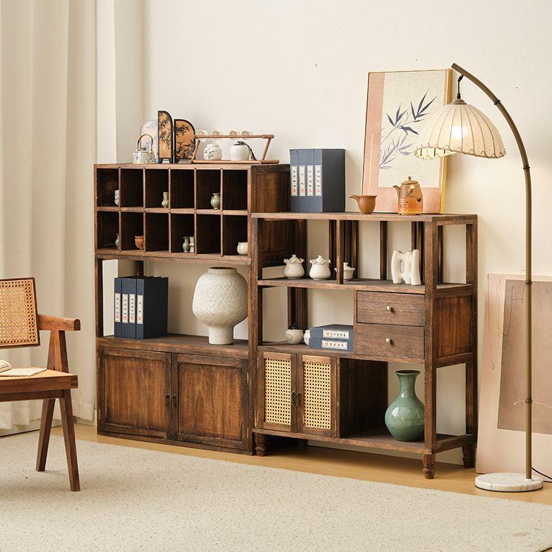 新中式斗柜多宝阁实木储物茶室茶叶柜客厅餐边柜边柜立柜收纳柜子