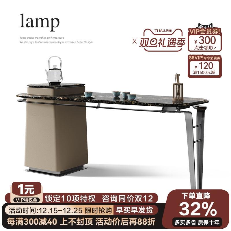 诚骏大理石茶桌轻奢简约办公泡茶一体阳台茶桌椅组合现代小型茶台