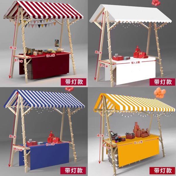 商场展示架棚小吃市市摊位夜市集活动售木制摆摊货车架花车集折叠