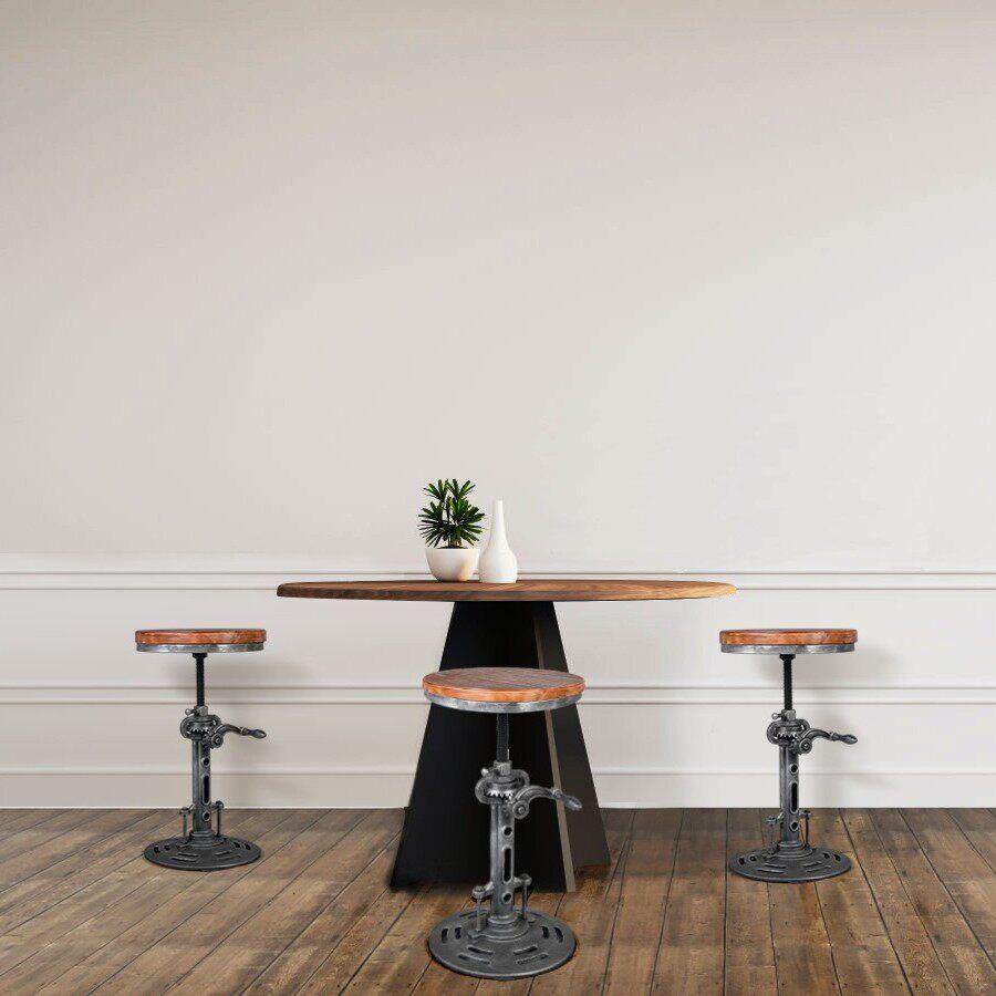 复古工业风铁艺酒吧椅家用手摇升降餐椅民宿高脚椅重型铸铁吧台椅,商业/办公家具,酒吧凳,淘宝优惠券,粉丝福利购,淘宝优惠卷