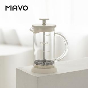 MAVO雪白法压壶 限定玻璃 咖啡壶煮咖啡家用小型滤茶壶过滤杯 冬季