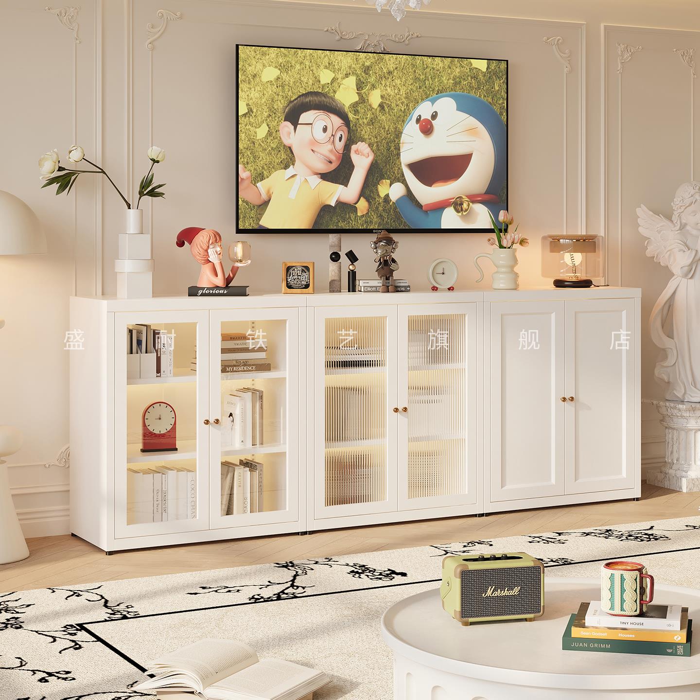 钢制模块组合柜多功能自由组合电视柜矮书柜小书架客厅置物收纳柜