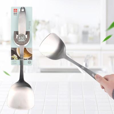 国风 加厚430不锈钢锅铲炒菜家用厨房防烫炒菜全钢防烫长手柄0583