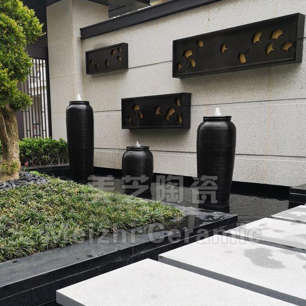 现代鱼池庭院陶罐陶瓷花瓶循环摆件喷泉流水招财轻奢水景观加湿器