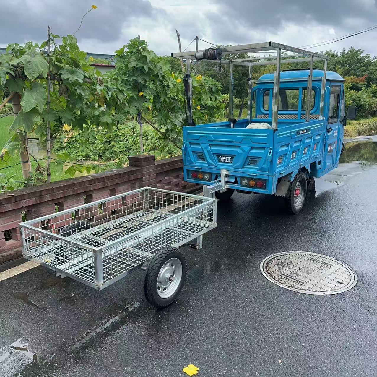 摆地摊冷藏展示柜移动用三轮车后挂小拖车拖斗地摊经济小吃摊拖车