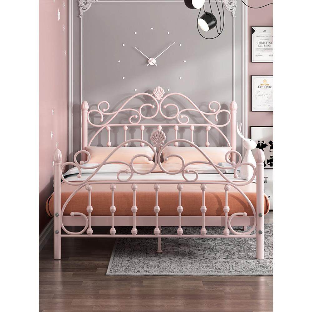 铁艺床欧式简约现代公主床ins网红儿童女孩单人双人1.5 1.8米公寓,住宅家具,铁艺/钢木床,淘宝优惠券,粉丝福利购,淘宝优惠卷