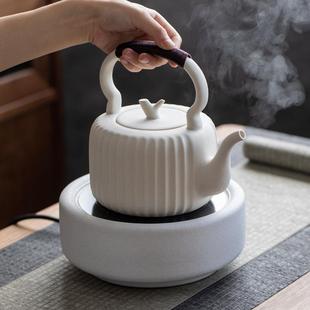 煮茶陶壶大号烧水壶家用陶瓷电陶炉泡茶器耐热茶壶提梁壶套装 日式