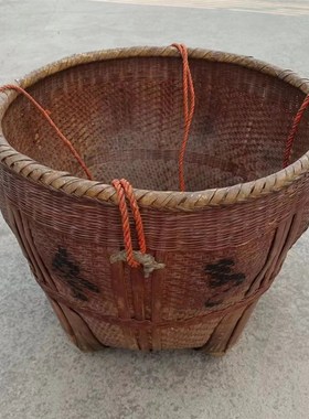 民俗老物件水桶木盆竹篮农耕文化旧农具复古怀旧展览摆件影视道具